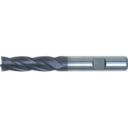 30°, Hi-Helix End Mill, 12.0mm, 4 fl, Cobalt High Speed Steel, TiAlN