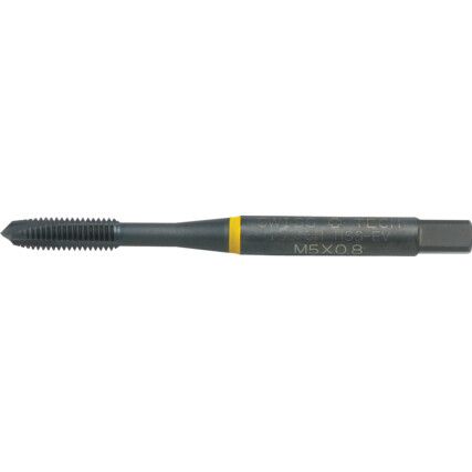 Machine Tap, M3 x 0.5mm, Metric Coarse, Spiral Point, Vanadium High Speed Steel, Steam Tempered, Yellow