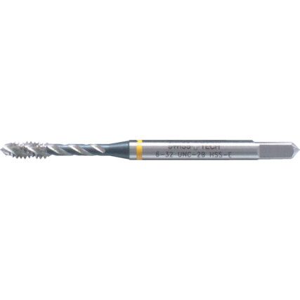 Machine Tap, 3/8in. x 19 BSP, Spiral Flute, Vanadium High Speed Steel, Bright, Yellow