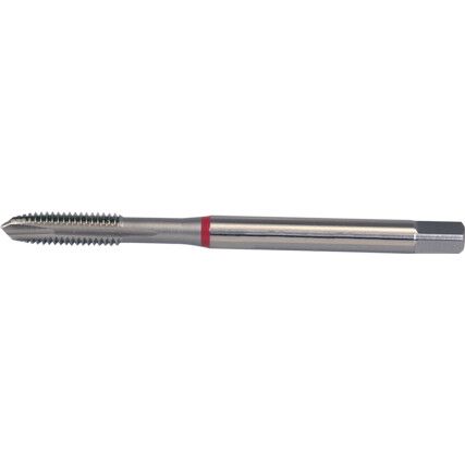 Machine Tap, M4 x 0.7mm, Metric Coarse, Spiral Point, Cobalt High Speed Steel, Bright, Red