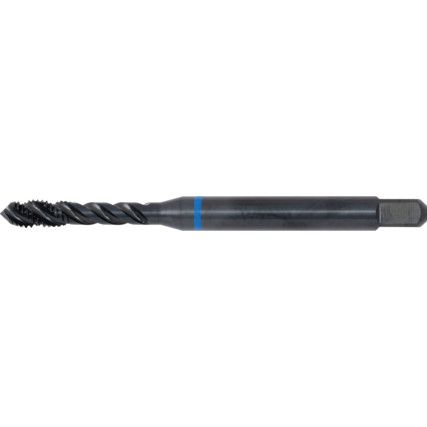 Machine Tap, M5 x 0.8mm, Metric Coarse, Spiral Flute, Vanadium High Speed Steel, Steam Tempered, Blue