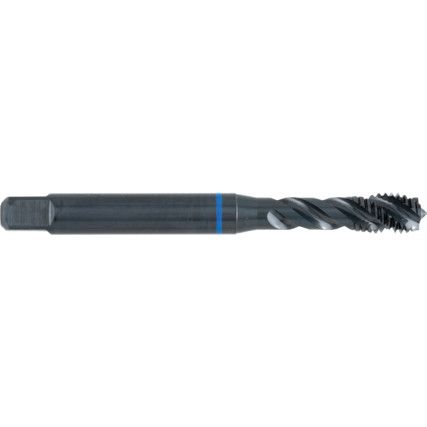 Machine Tap, M10 x 1.5mm, Metric Coarse, Spiral Flute, Vanadium High Speed Steel, Steam Tempered, Blue