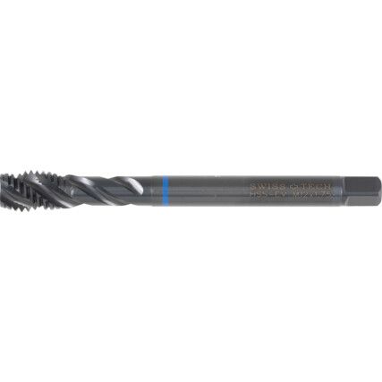 Machine Tap, M12 x 1.75mm, Metric Coarse, Spiral Flute, Vanadium High Speed Steel, Steam Tempered, Blue