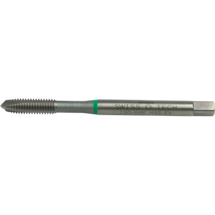 Machine Tap, M3 x 0.5mm, Metric Coarse, Spiral Point, Vanadium High Speed Steel, Nitride, Green