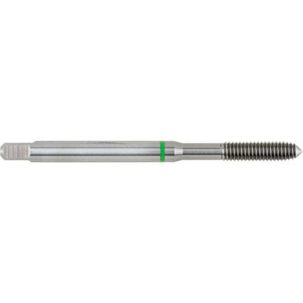 Machine Tap, M4 x 0.7mm, Metric Coarse, Fluteless, Vanadium High Speed Steel, Bright, Green