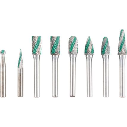 8 Piece Speedway Dual Cut Burr Set - 6.0mm Shank