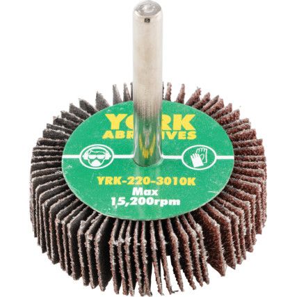 Flap Wheel, 50 x 15mm, P60, Aluminium Oxide, 6mm Shank