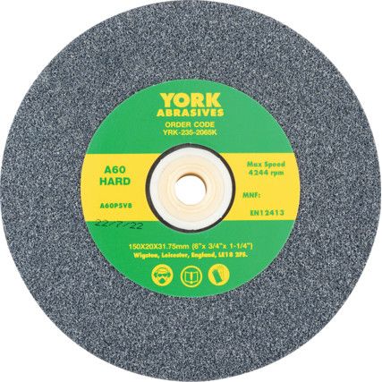 Grinding Wheel, 150 x 20 x 31.75mm, A60, Aluminium Oxide