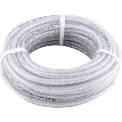 Air Hose, PVC, Clear, 30m, 6.4mm, 250psi