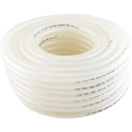 Air Hose, PVC, Clear, 30m, 12.7mm, 130psi