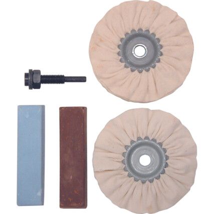 L002100010, Polishing Kit, 100mm, For Non Ferrous Metals, 5 Piece