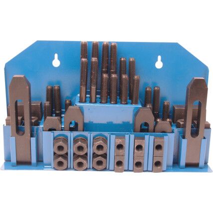 T-Slot Clamping Set, Metric, M14, Steel, Set of 58