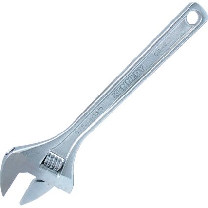 Adjustable Spanner, Steel, 15in./375mm Length, 50mm Jaw Capacity