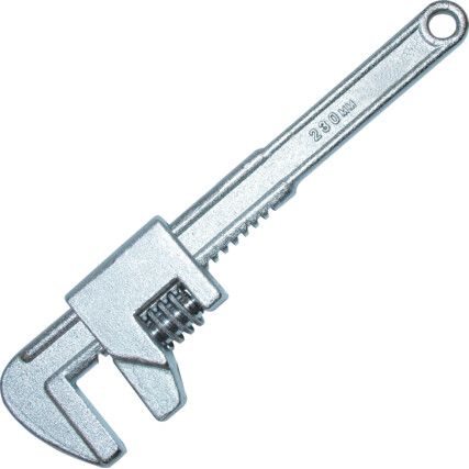 Adjustable Spanner, Chrome Vanadium Steel, 9in./230mm Length, 68mm Jaw Capacity