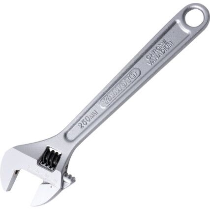 Adjustable Spanner, Chrome Vanadium Steel, 10in./250mm Length, 30mm Jaw Capacity