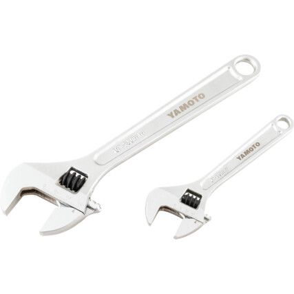 Adjustable Spanner Set, Chrome Vanadium Steel, Set Of 2