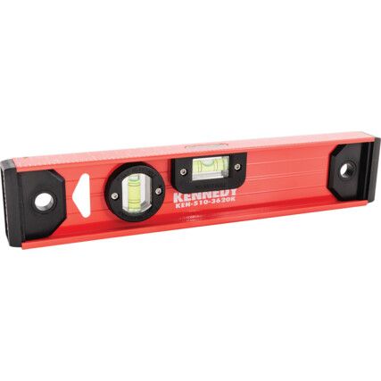 300mm, I-beam Spirit Level, 3 Vials, Horizontal/Vertical, Non-Magnetic