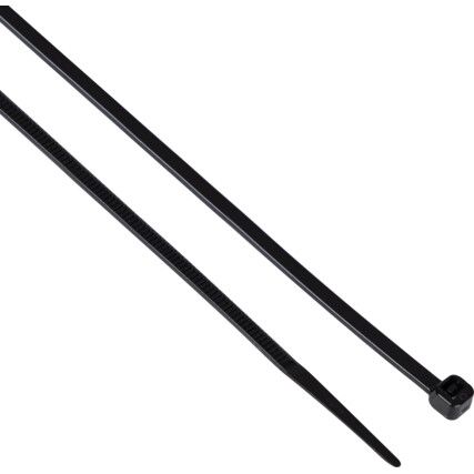 Cable Ties, Black, 3.6x300mm (Pk-100)