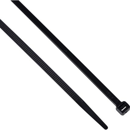 Cable Ties, Black, 4.8x300mm (Pk-100)