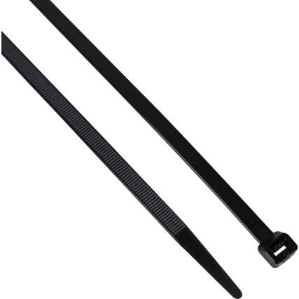 Cable Ties, Black, 7.6x300mm (Pk-100)