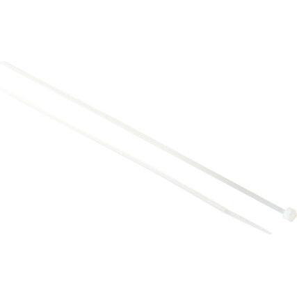 Cable Ties, Natural, 2.5x200mm (Pk-100)