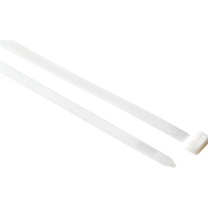 Cable Ties, Natural, 7.6x370mm (Pk-100)