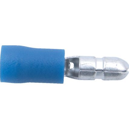 4.00mm MALE BULLET (PK-100) BLUE