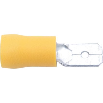 6.30mm MALE TAB YELLOW (PK-100)