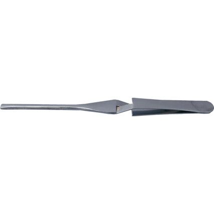 170mm, Flat Blade Cross Pattern Tweezers, Stainless Steel