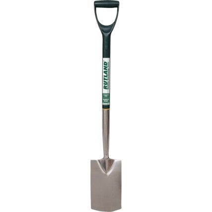 Border Spade, 930mm Overall Length, D-Grip Handle, Stainless Steel Blade