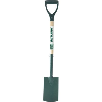 Border Spade, 940mm Overall Length, D-Grip Handle, Carbon Steel Blade