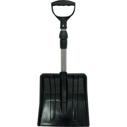 Snow Shovel, 840mm Overall Length, D-Grip Handle, Impact Resistant ABS Plastic Blade, Telescopic