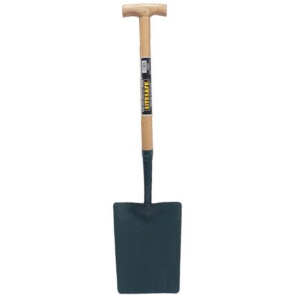 Taper Mouth Shovel, 1000mm Overall Length, T-Grip Handle, Carbon Steel Blade