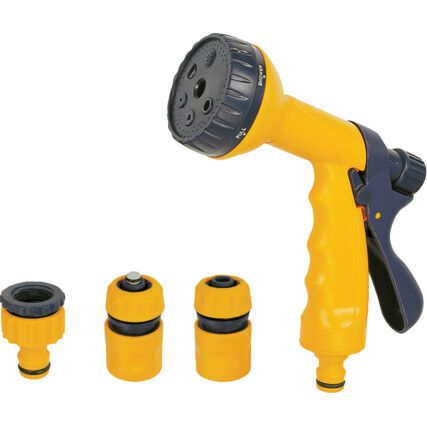 Spray Gun, 1/2in, Plastic Material, Yellow/Black, Set of 4