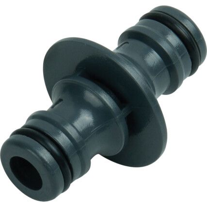 Two-Way Hose Connector, Male, 1/2in, Plastic Material, Blue, Individual