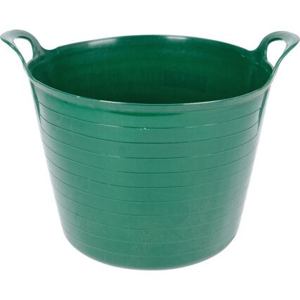 Green Plastic Flexible Bucket, Plastic Handle, 42 Ltr