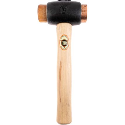 Copper / Rawhide Hammer, 56.5g, Wood Shaft, Replaceable Head