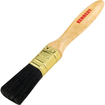 1in., Flat, Natural Bristle, Angle Brush, Handle Wood