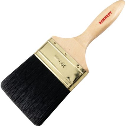 4in., Flat, Natural Bristle, Angle Brush, Handle Wood