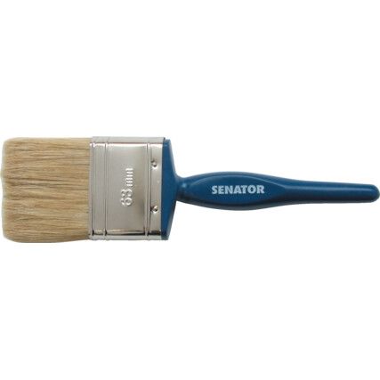 2.5in., Flat, Natural Bristle, Angle Brush, Handle Wood