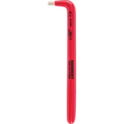 Hex Key, Insulated L-Handle, Hex, Metric, 4mm