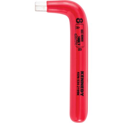 Hex Key, Insulated L-Handle, Hex, Metric, 8mm