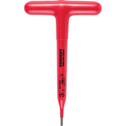 Hex Key, Insulated T-Handle, Hex, Metric, 3mm