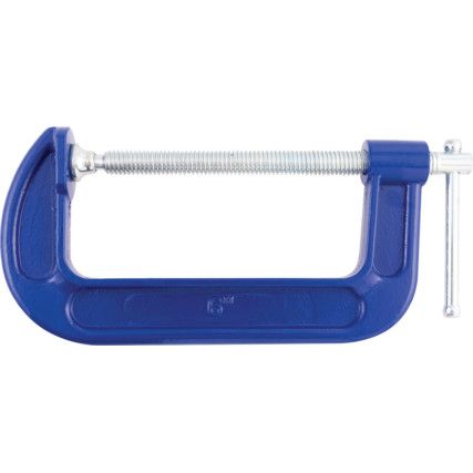 6in./150mm G-Clamp, Steel Jaw, T-Bar Handle