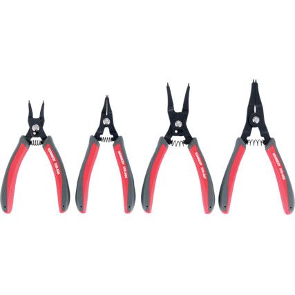 Circlip Plier Set, Internal, 10-65mm, Carbon Steel, 150mm, Set of 4