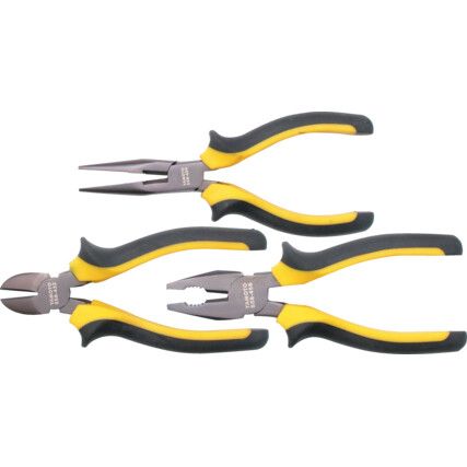 Pliers Set, Smooth/Serrated, Chrome Vanadium Steel, 205mm, Set of 3