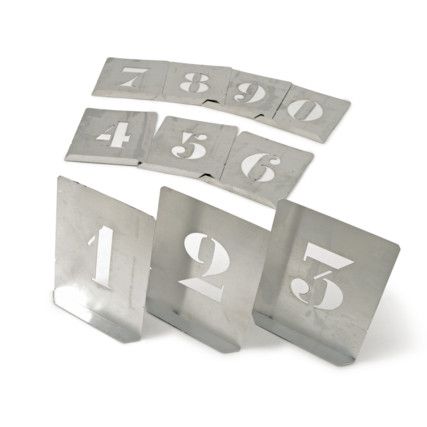 0 to 9, Steel, Stencil, 70mm, Set of 10