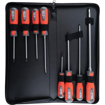 Pro-Torq, Flared/Parallel/Phillips/Pozi, Screwdriver Set, Set of 8