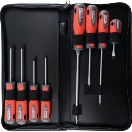 Pro-Torq, Flared/Parallel/Phillips/Pozi, Screwdriver Set, Set of 8