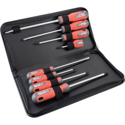 Pro-Torq, Flared/Parallel/Phillips/Pozi, Screwdriver Set, Set of 8